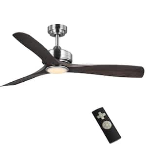 Bayshire 60 in. LED Indoor/Outdoor Brushed Nickel Ceiling Fan with Remote Control and White Color Changing Light Kit