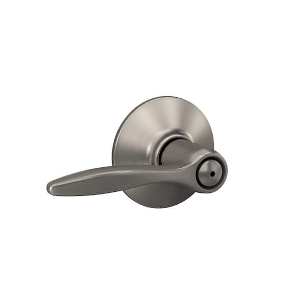 Schlage Delfayo Satin Nickel Privacy Bed/Bath Door Handle F40 DEL 619 - The  Home Depot