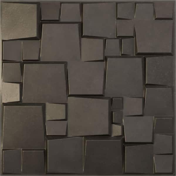 Ekena Millwork 19-5/8-in W x 19-5/8-in H Modern Square EnduraWall Decorative 3D Wall Panel Weathered Steel