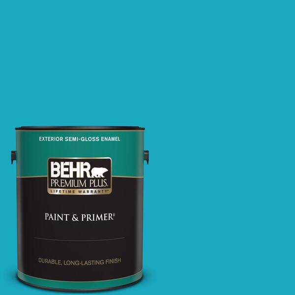 BEHR PREMIUM PLUS 1 gal. #P480-5 High Dive Semi-Gloss Enamel Exterior Paint & Primer