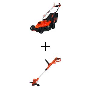 15 in. 10 AMP Corded Electric Walk Behind Push Lawn Mower and 14 in. 6.5 Amp Corded 2-In-1 String Trimmer & Lawn Edger