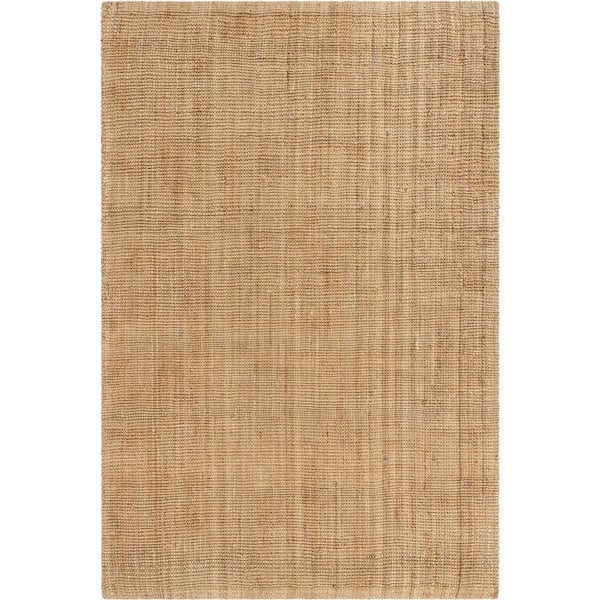 Well Woven Lani Boucle Natural 8 ft. x 10 ft. Hand-Woven Jute Farmhouse Solid Pattern Area Rug