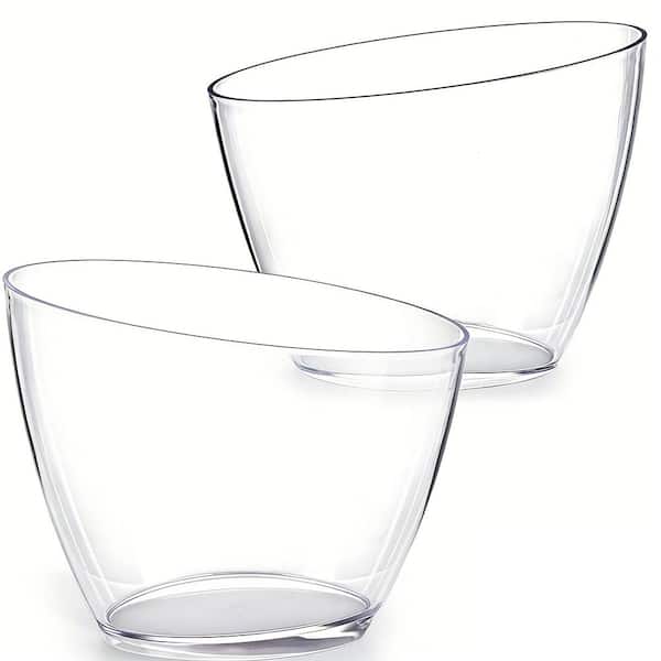 2-Pack 11.5 in. 5.5 qt. Acrylic Ice Bucket, Food Grade Beverage Storage Tub for Champagne, Beer Bottles, Drinks