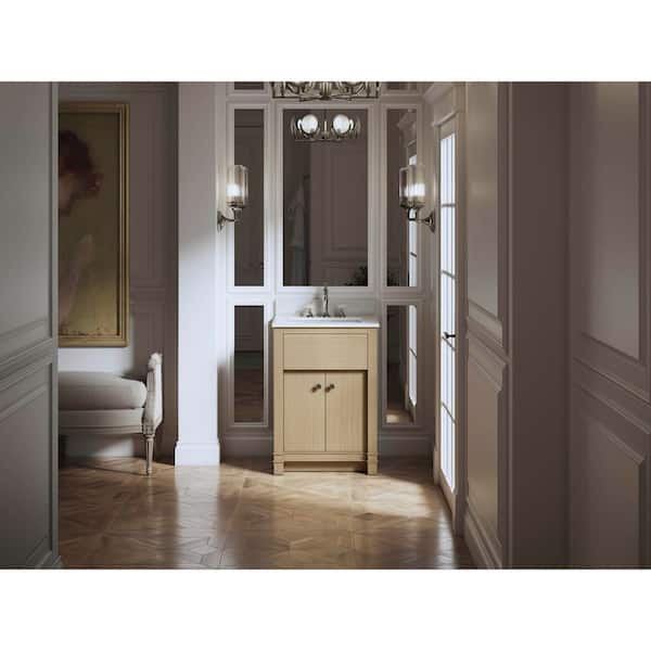 Alouette 24 in. Light Oak Bath Vanity Cabinet with Sink and Quartz Top