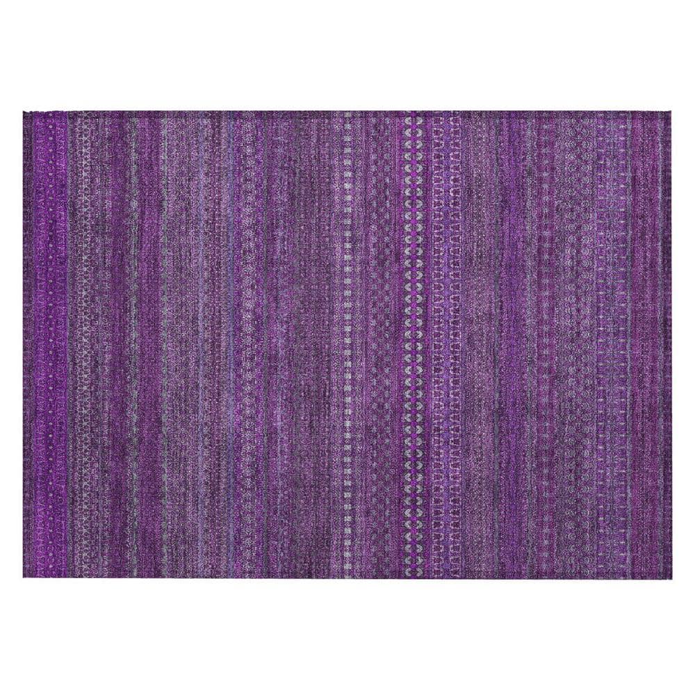 Eggplant 2 ft. x 3 ft. Woven Striped Polyester Rectangle Indoor/Outdoor Area Rug price history on PriceWatchPro