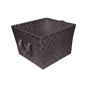 10 in. H x 15 in. W x 13 in. D Brown Fabric Cube Storage Bin