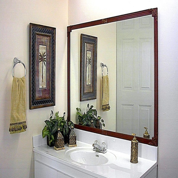Le Flore 48 in. x 36 in. Mirror Frame Kit in Bronze Brown - Mirror Not