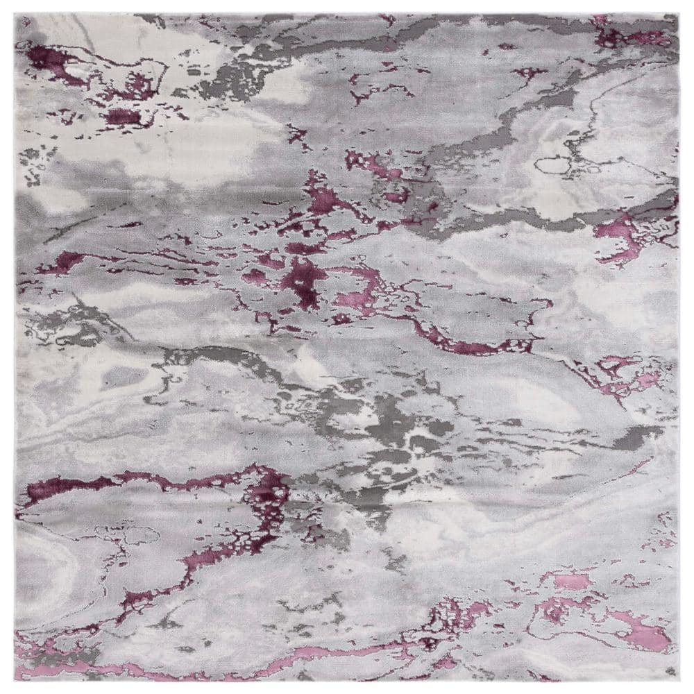 Craft Gray/Red 7 ft. x 7 ft. Marbled Abstract Square Area Rug price history on PriceWatchPro