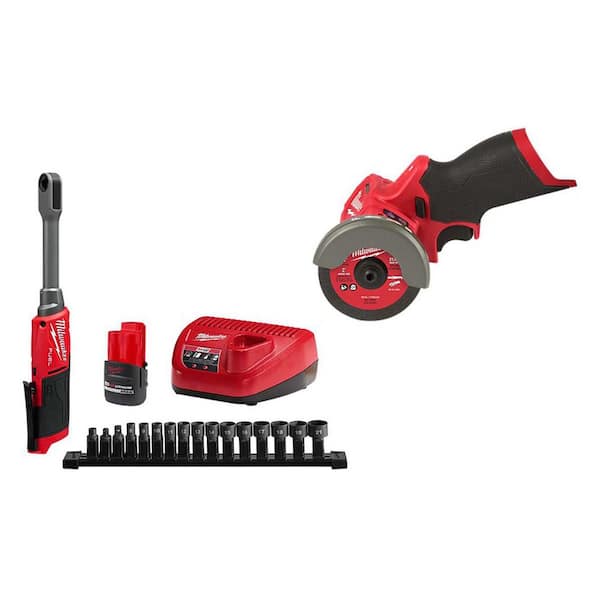 M12 FUEL 12V Lithium-Ion 3/8 in. & 1/4 in. Brushless Compact Cordless Ratchet with Cutoff Saw