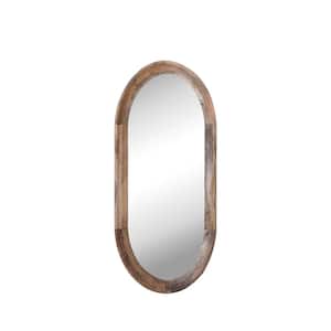 Large Oval Brown Classic Mirror (47.25 in. H x 21.25 in. W)
