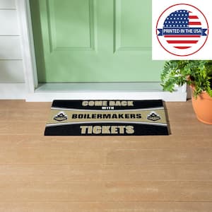 Purdue University 28 in. x 16 in. PVC "Come Back With Tickets" Trapper Door Mat