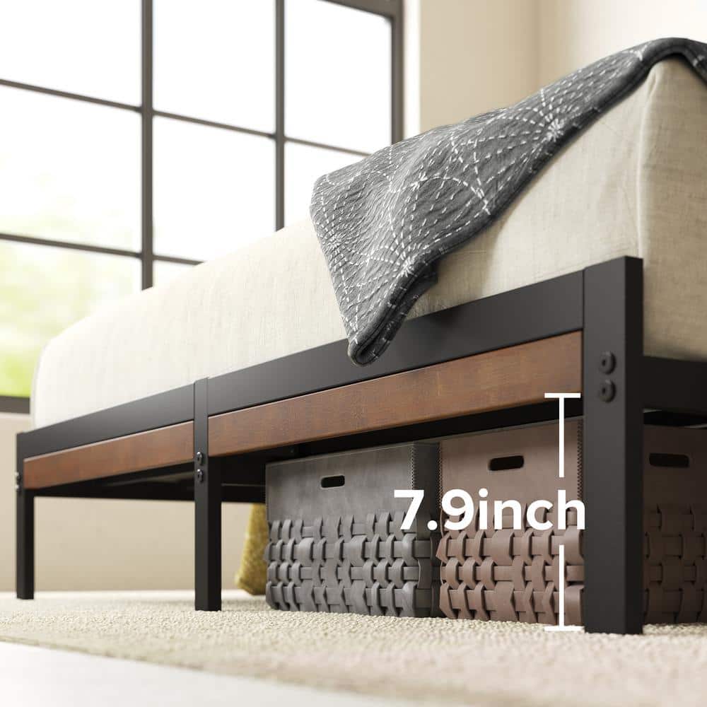 Kai Queen Bamboo and Metal Platform Bed Frame with Headboard