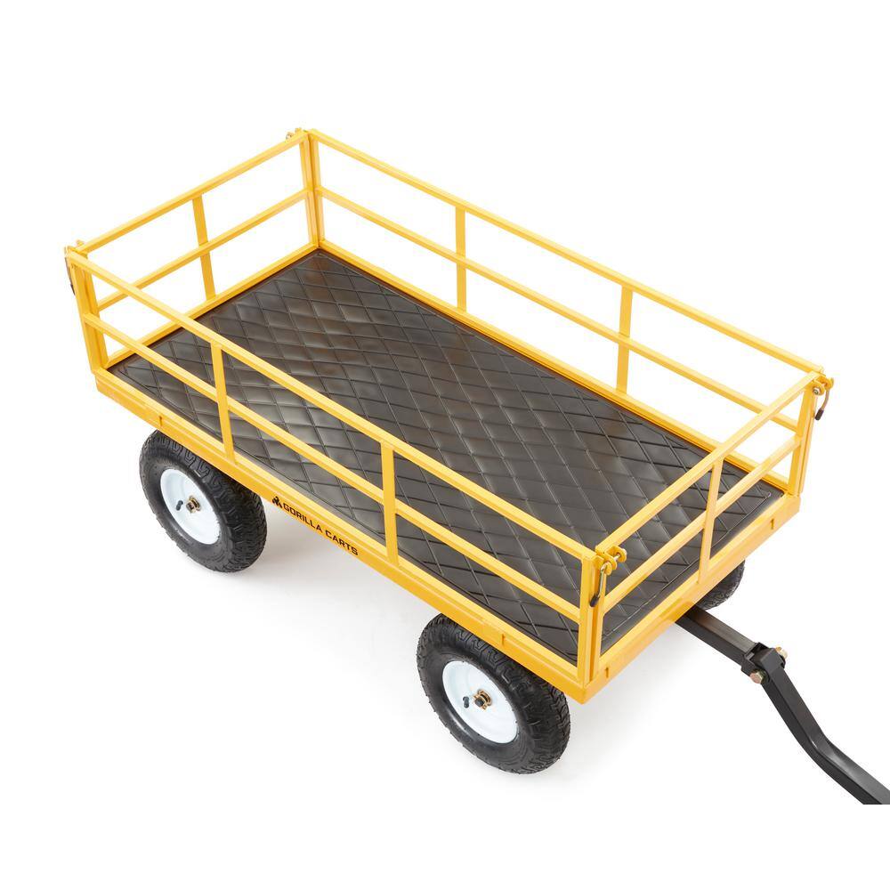 Yellow Heavy Duty Steel Utility Cart with Mesh Bed