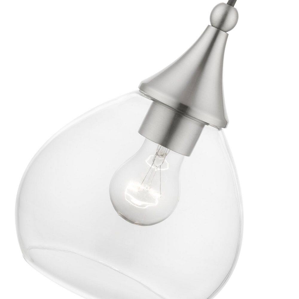 Mini Catania Brushed Nickel Pendant with Clear Glass Shade