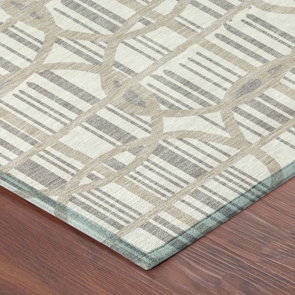 Chantille Machine Washable Indoor/Outdoor Abstract ACN2769 Ivory 9 ft. x 12 ft. Area Rug