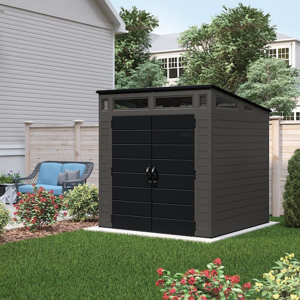 Modernist 7 ft. 2.5 in. x 7 ft. 3.5 in. x 7 ft. 5.5 in. Resin Storage Shed