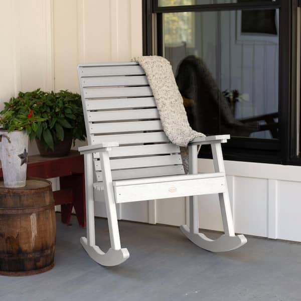 Highwood Weatherly White Recycled Plastic Outdoor Rocking Chair