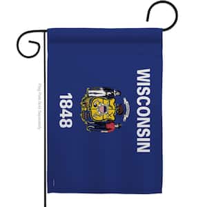 13 in X 18.5 Wisconsin States Garden Flag Double-Sided Regional Decorative Horizontal Flags