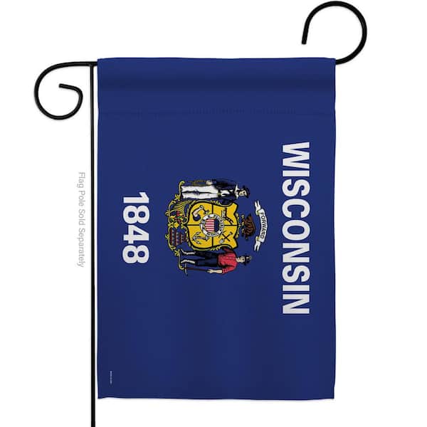 Ornament Collection 13 in X 18.5 Wisconsin States Garden Flag Double-Sided Regional Decorative Horizontal Flags