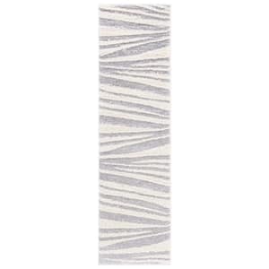 Norway Gray/Ivory 2 ft. x 8 ft. Abstract Striped Runner Rug