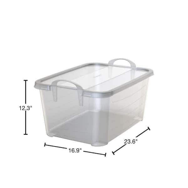 Life Story Clear Stackable Closet Organization & Storage Box 55 Quart 18 Pack