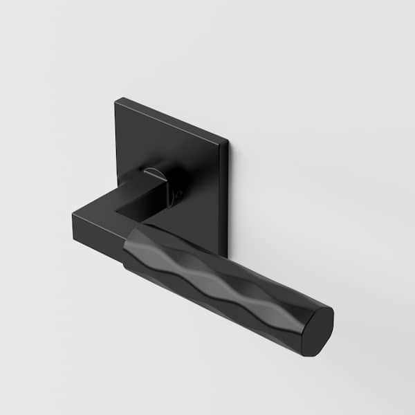 Hailey Matte Black Heavy Duty Modern Interior Dummy Door Handle Square Plate and Concealed Screws (Double Dummy)