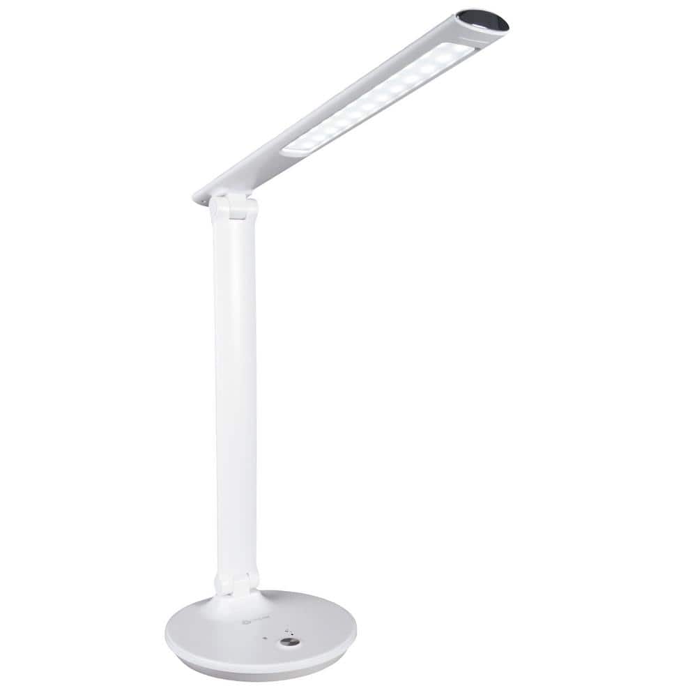 OttLite Emerge LED Sanitizing 11 in. Desk Lamp with USB Charging, White  SCAY000S - The Home Depot