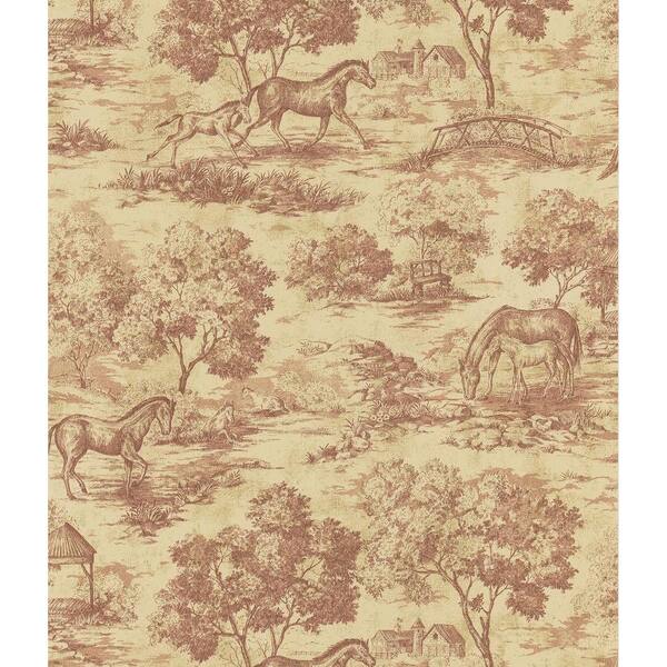 Brewster 56 sq. ft. Toile Wallpaper