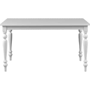 Philippe Contemporary White Wood 31.1 in 4 Legs Dining Table Seats 6