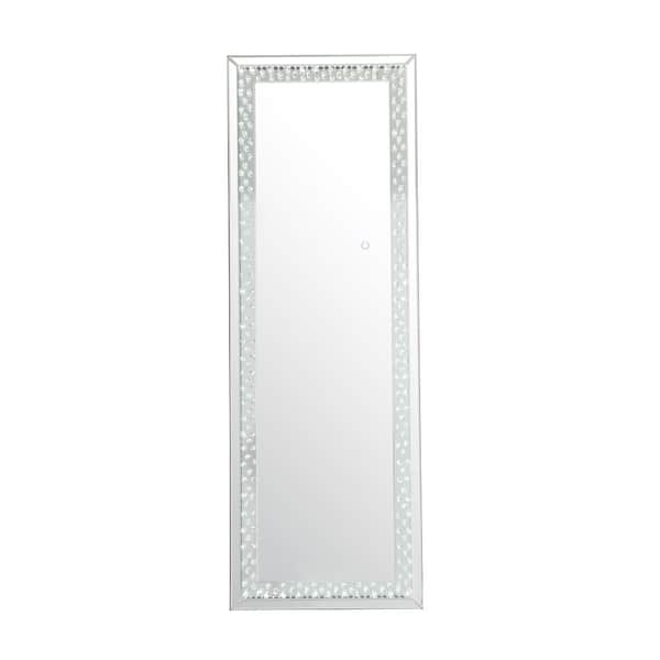 Unbranded Timeless Home 22 in. W x 63 in. H Contemporary Rectangular Iron Framed LED Wall Bathroom Vanity Mirror in Clear Mirror