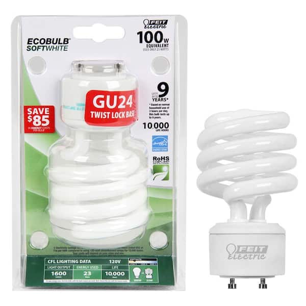 GE Lighting 23 Watts 1600 Lumen Energy Smart Spiral CFL Bulb Soft White 