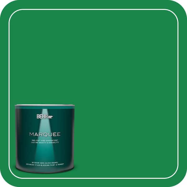 BEHR MARQUEE 1 qt. #460B-6 Chlorophyll Semi-Gloss Enamel Interior Paint & Primer