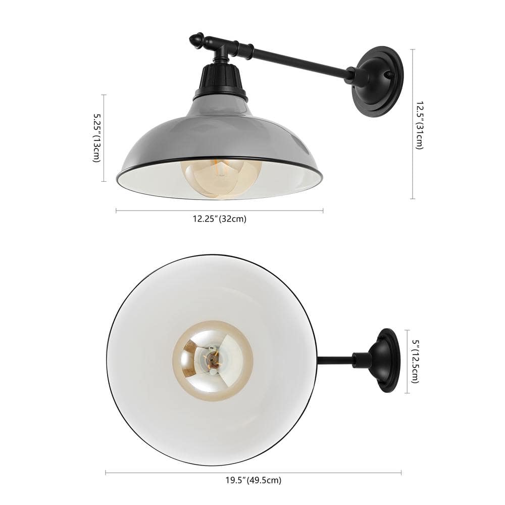 Gray and Black Iron Industrial Farmhouse Wall Sconce