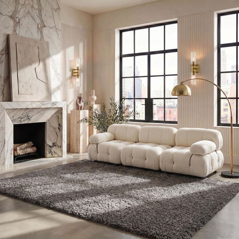 SAFAVIEH Milan Shag 8 ft. x 10 ft. Gray Solid Area Rug SG180-8080