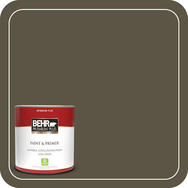 BEHR PREMIUM PLUS 1 qt. #730D-7 Shadow Ridge Flat Low Odor Interior Paint & Primer