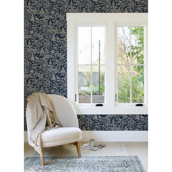 Alrick Forest Venture Blue Prepasted Non Woven Wallpaper Sample