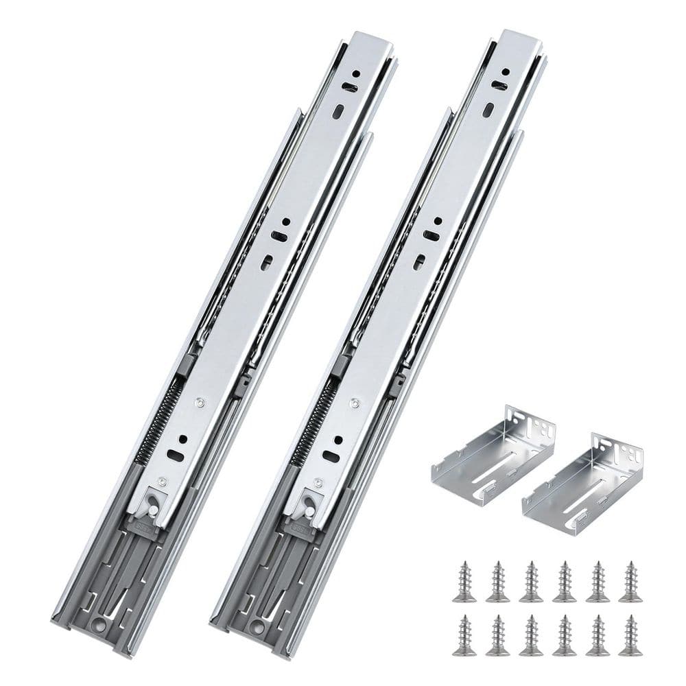 22 in. Zinc-Plated Steel Rear/Side Mount Soft-Close Heavy Duty Ball Bearing Full Extension Drawer Slides 1 Pair price history on PriceWatchPro