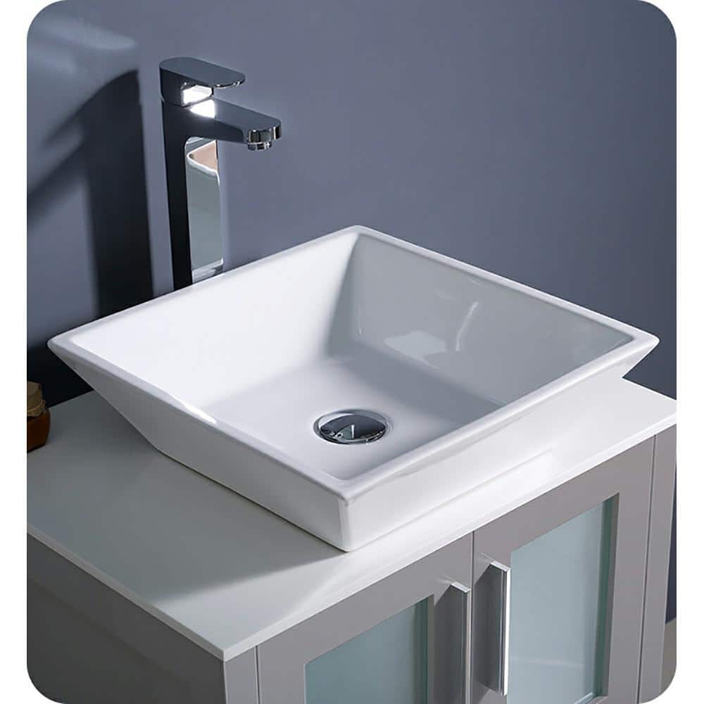 Torino 24" Gray Engineered Wood Modern Freestanding Vanity Cabinet