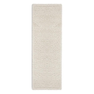 Mirage Collection Non-Slip Rubberback Solid Soft Cream 1 ft. 8 in. x 4 ft. 11 in. Indoor Runner Rug