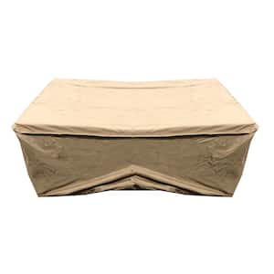 Polyester Rectangular Weather Resistant Outdoor Patio Tan Table Cover