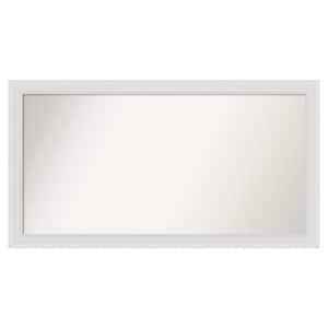 Flair Soft White Narrow 48 in. x 26 in. Custom Non-Beveled Satin Recyled Polystyrene Bathroom Vanity Wall Mirror
