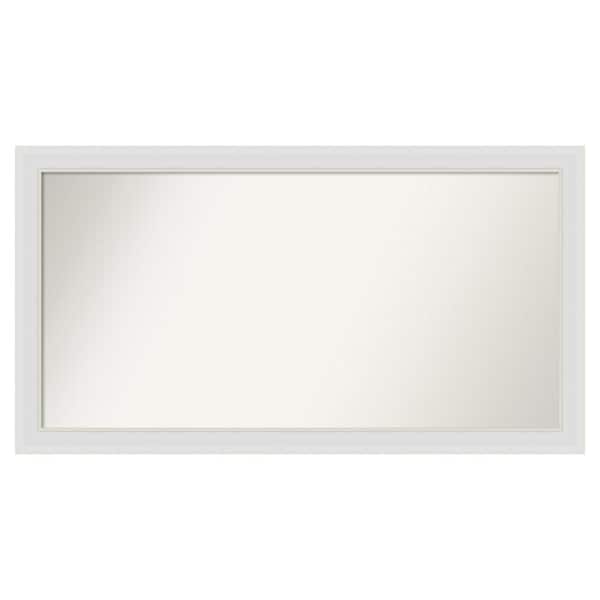 Amanti Art Flair Soft White Narrow 48 in. x 26 in. Custom Non-Beveled Satin Recyled Polystyrene Bathroom Vanity Wall Mirror