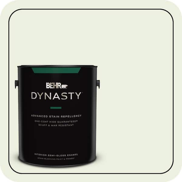 BEHR DYNASTY 1 gal. #M360-1 Glisten Green Semi-Gloss Enamel Interior Stain-Blocking Paint & Primer