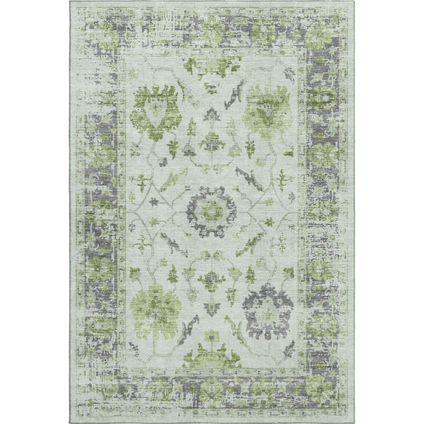 Mayfield Premium Machine Washable Abstract AMF1976 Mint 8 ft. x 10 ft. Area Rug