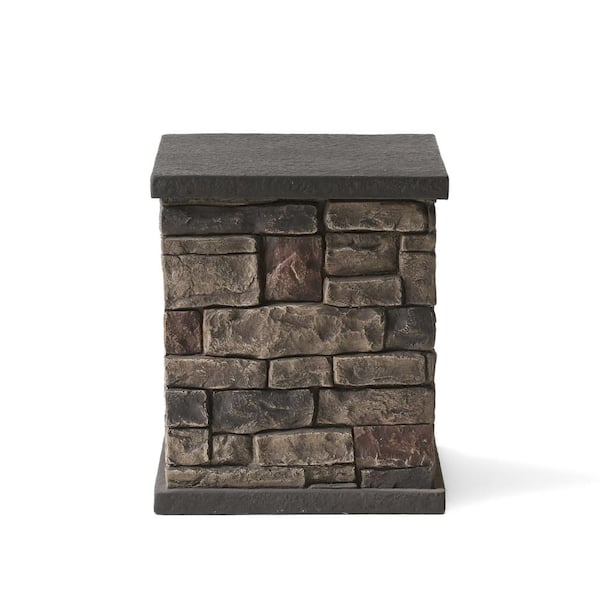 Noble House Fox Stone Outdoor Patio Tank Holder Side Table