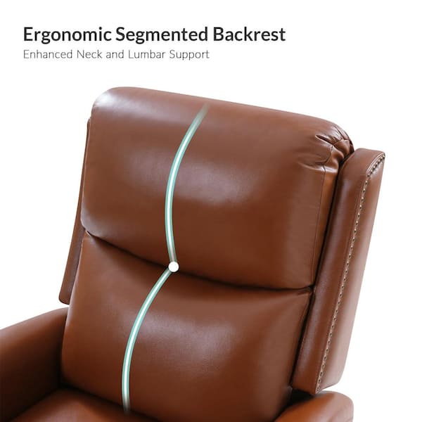 JAYDEN CREATION Regina 30.31 in. Wide Brown Genuine Leather Swivel