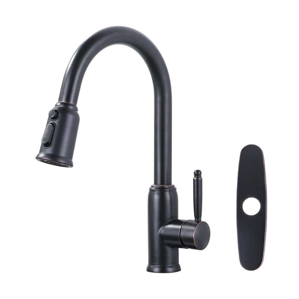 Single Handle Pull Out Sprayer Kitchen Faucet Included Deckplate in Oil Rubbed Bronze price history on PriceWatchPro