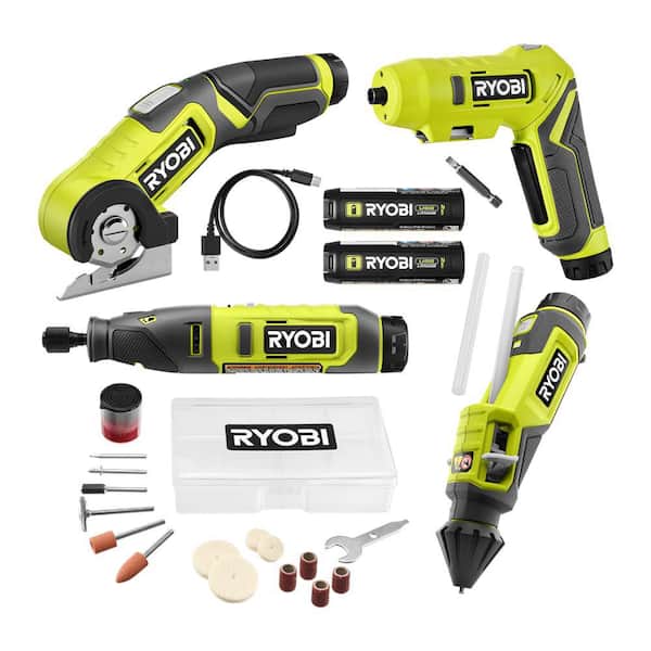 RYOBI - DIY電動工具5点セット RYOBI USB Lithium 4-Tool Combo Kit with Screwdriver, Glue