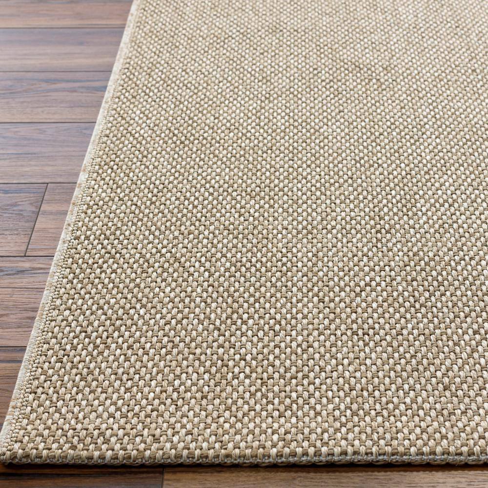 Beige and Gray Rectangular Washable Synthetic Rug