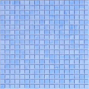 Skosh 11.6 in. x 11.6 in. Glossy Baby Blue Glass Mosaic Wall and Floor Tile (18.69 sq. ft./case) (20-pack)